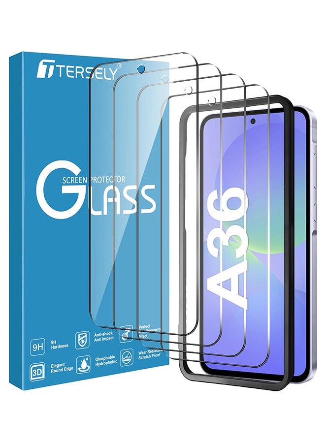 Tersely [4-Pack]9H Tempered Glass Screen Protector for Samsung Galaxy A36 5G, Case Friendly, Ultra-clear, Shatterproof Anti-Scratch Film Screen Protector - Image 1