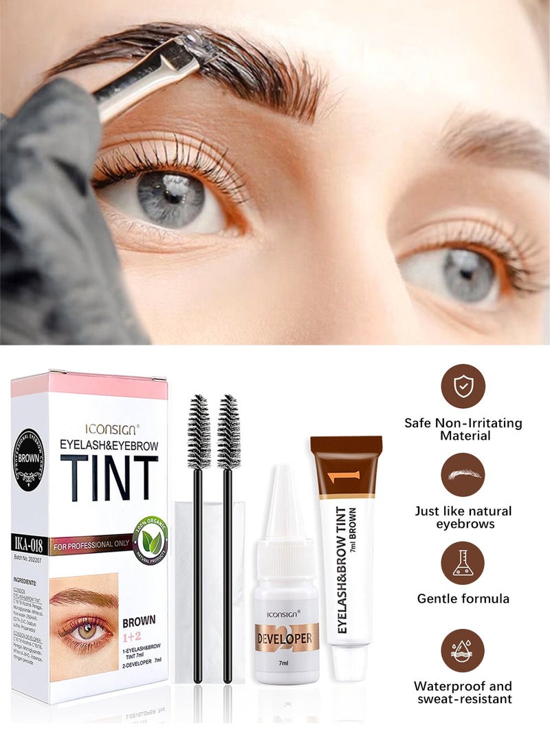 Eyelash  Eyebrow Tint Kit for Professional Only, Long Lasting Waterproof Easy to Use 2-In-1 Lash Tint Kit, Hair Color Kit Lasts Up to 6 Weeks for Salon Home DIY Use 7ml - Image 4