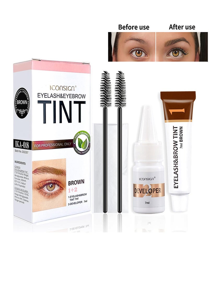 Eyelash  Eyebrow Tint Kit for Professional Only, Long Lasting Waterproof Easy to Use 2-In-1 Lash Tint Kit, Hair Color Kit Lasts Up to 6 Weeks for Salon Home DIY Use 7ml - Image 1