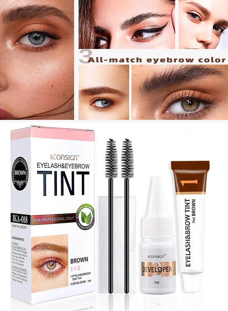 Eyelash  Eyebrow Tint Kit for Professional Only, Long Lasting Waterproof Easy to Use 2-In-1 Lash Tint Kit, Hair Color Kit Lasts Up to 6 Weeks for Salon Home DIY Use 7ml - Image 2