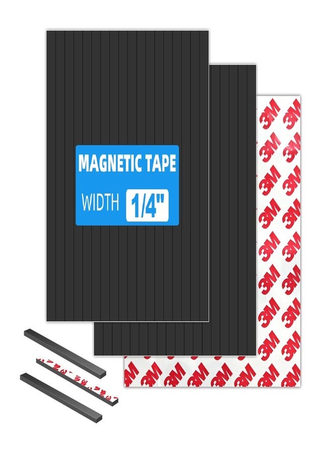 CHUNNIAO Small Tiny Magnetic Tapes with Sticky Adheisve Backing for Mini Crafts.Pre Cut Thin Magnet Strips(Width 1/4" x 6" 54 Pieces) - Image 2