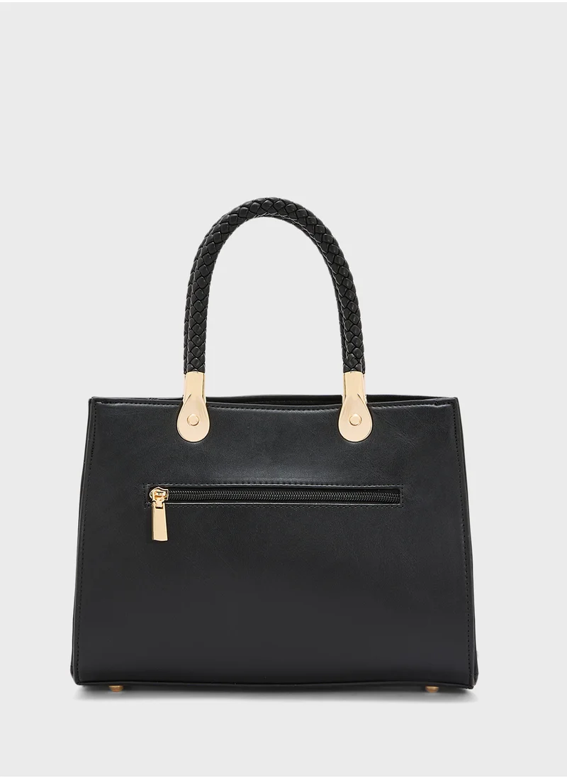 Khizana Croc Print Satchel Bag