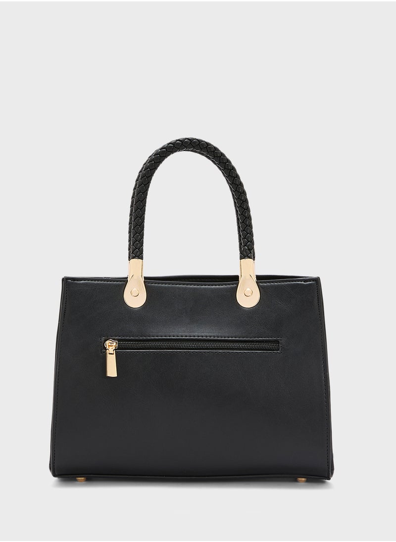 Khizana Croc Print Satchel Bag  - Image 2