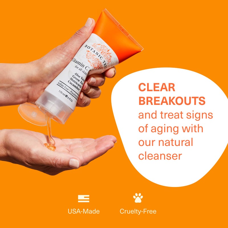 Botanic Tree Vitamin C Face Wash - Facial Cleanser for All Skin Types, Aging or Dry Skin, Minimizing Acne scars, Brightening, Reduce Breakouts - Face Wash for Women & Men - Image 5