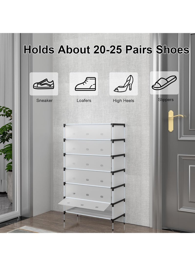 رات سو حامل أحذية من 5 طبقات مع أغطية من الطبقة المقاومة للغبار ثبات قوي يصل إلى 30-38 زوج منظم أحذية موفرة للمساحة لغرفة نوم الخزامى مدخل غرفة النوم رصيف تخزين أحذية متينة للرجال أحذية النساء الأطفال - Image 3