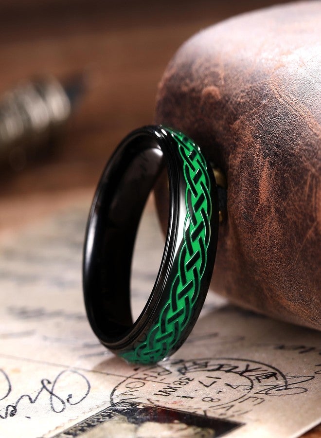King Will Stainless Steel Ring for Men Celtic Knots Wedding Rings Black and Green Plated Statement Ring 8mm Width Mens Jewelry Size 7-14丨Celtic Collection 7 - Image 2