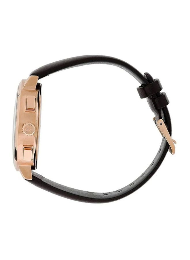 كالفن كلاين ساعة يد بعقارب وسوار من الجلد طراز K8Q376G6 رجال - Image 3