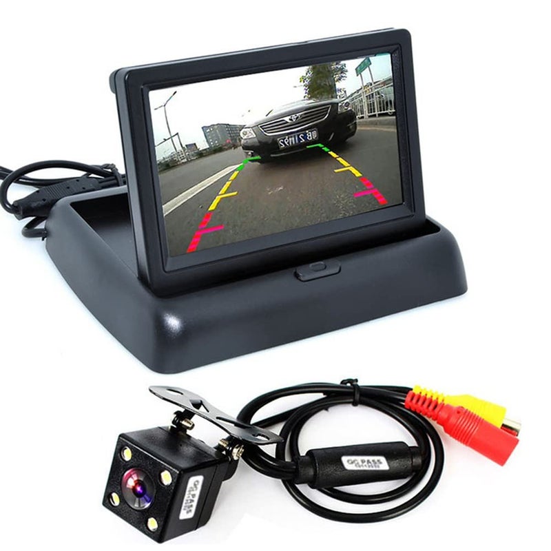 ePathChina مجموعة واحدة شاشة سيارة قابلة للطي عالية الدقة 4.3" TFT LCD مع كاميرا خلفية لنظام ركن السيارة - Image 1