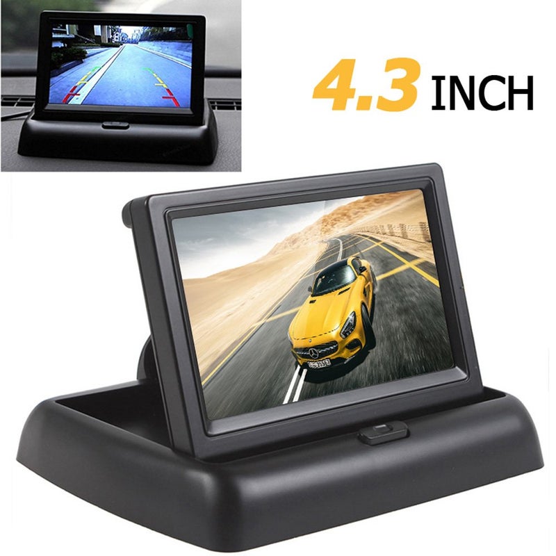 ePathChina مجموعة واحدة شاشة سيارة قابلة للطي عالية الدقة 4.3" TFT LCD مع كاميرا خلفية لنظام ركن السيارة - Image 2