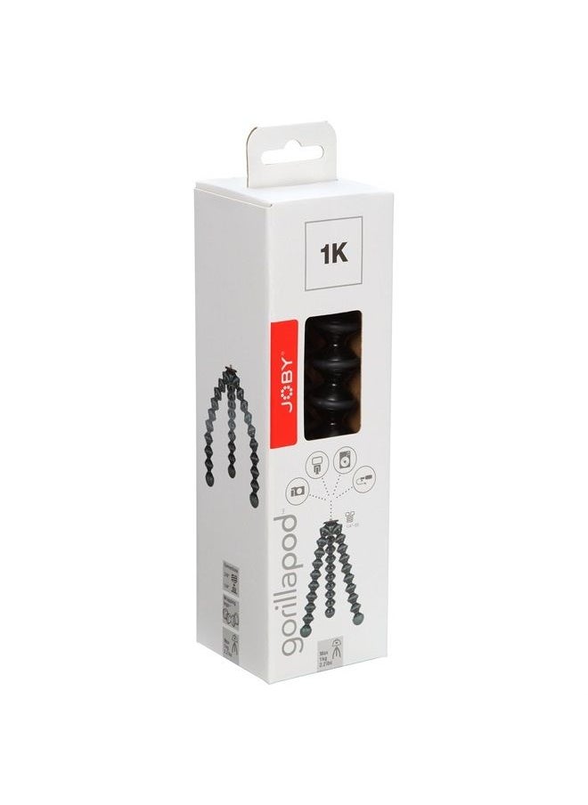 JOBY - JOBY Gorillapod 1K Stand. Lightweight Flexible Tripod 1K Stand for Mirrorless Cameras or Devices Up to 1Kg (2.2Lbs). Black/Charcoal - Image 1