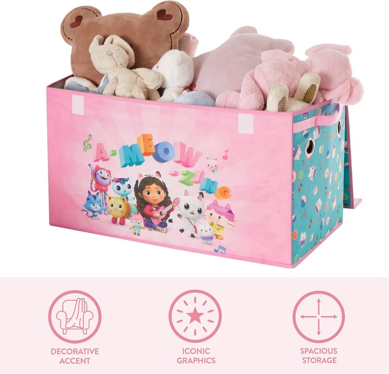 آيديا نوفا صندوق تخزين الأطفال القابل للطي من Idea Nuova Gabbys Dollhouse، متين بغطاء ناعم، مقاس 28.5 × 14.5 × 16 بوصة - Image 4