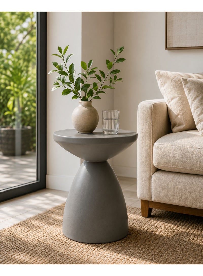 Home auraa Urban accent table , made of concrete , Sofa Side Table, Coffee Table, Urban Corner Small Table, Tea End table for Living Room, Outdoor, Bedroom - 46x37x37 cm - Image 2