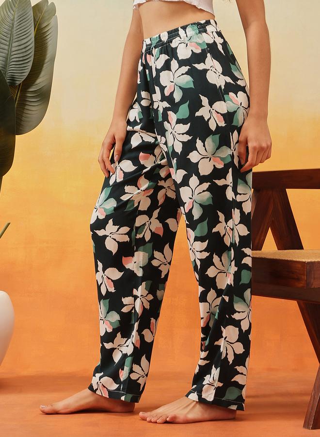 Clovia Floral Print Rayon Pyjama - Image 3