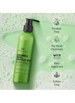 Botanic Hearth Botanic Hearth Calendula, Neem & Salicylic Acid Body Wash | Prevents Acne & Back Acne, Removes Dead Skin, Exfoliating Body Wash Shower Gel for Women & Men | Sulfate & Paraben Free | 245ml  - Image 3
