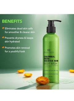Botanic Hearth Botanic Hearth Calendula, Neem & Salicylic Acid Body Wash | Prevents Acne & Back Acne, Removes Dead Skin, Exfoliating Body Wash Shower Gel for Women & Men | Sulfate & Paraben Free | 245ml  - Image 5