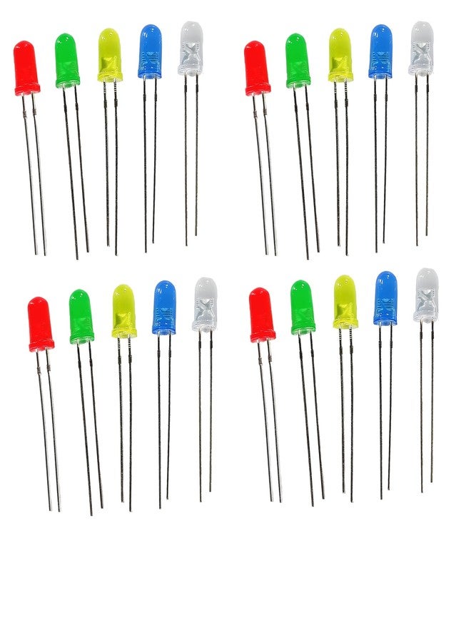 UNIVERSAL HUB� 5mm Leds Combo of 200 Multicolour led (Red,Blue,White,Green,Yellow) 40 Pieces Each color Input 3v-3.2v Led Bulb - Image 1