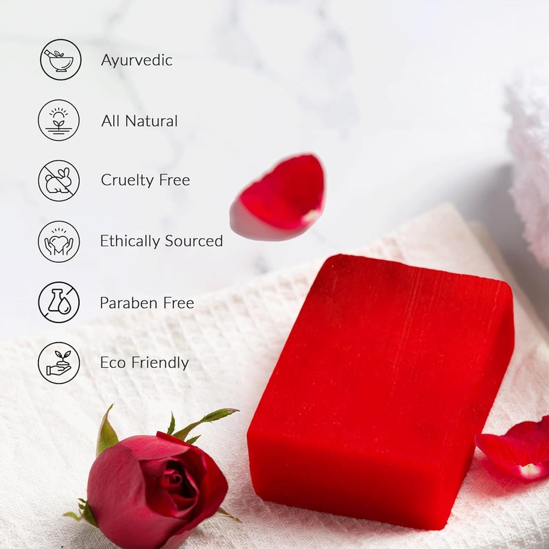 Ashpveda Hydrating Gulab Body Bar Handmade Bathing Soap for Skin Hydration Nourishment with Rose Coconut Oil 75g Pack of 2 - Image 5