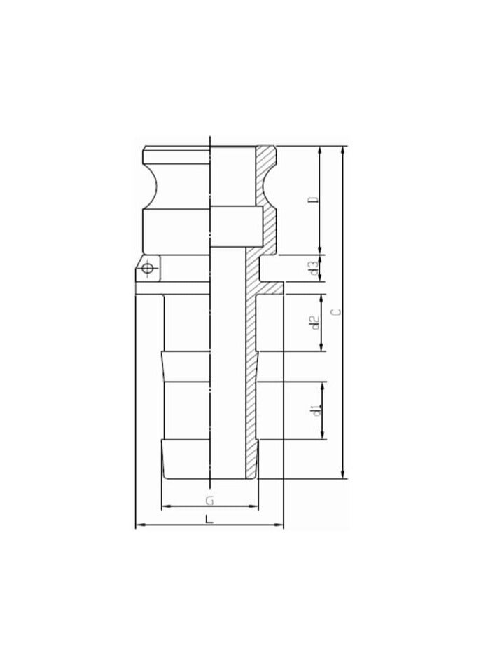 جزء اقتران كاملوك نحاسي (E 1 بوصة) - Image 2