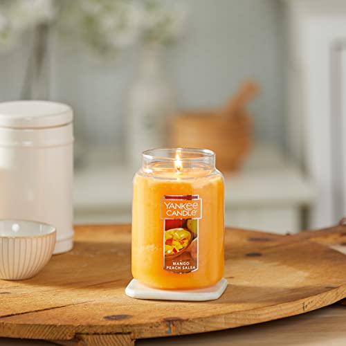 YANKEE CANDLE شمعة يانكي كاندل برائحة مانجو بيتش سالسا، كلاسيكية 22oz جرة كبيرة بفتيل واحد - Image 3
