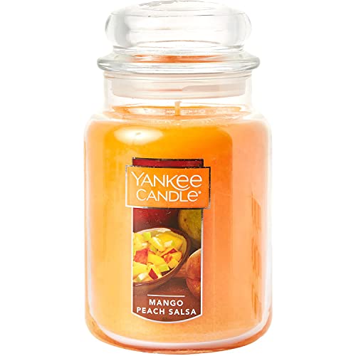 YANKEE CANDLE شمعة يانكي كاندل برائحة مانجو بيتش سالسا، كلاسيكية 22oz جرة كبيرة بفتيل واحد - Image 1