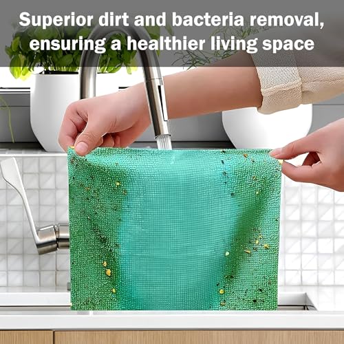 PRIME PICK Microfiber Cleaning & Drying Wipes – Matcha Green, 20x20cm, Pack of 20 – Ultra-Soft, Lint-Free Cloths for Home, Kitchen, Car, Glass & Electronics - Image 4