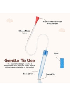 BAYBEE Nasal Aspirator For Infant Babies With 24 Replacement Filters, 100% Safe Clean Snot Sucker Baby Nose Cleaner For Toddlers 0 To 2 Years Blue  - Image 3