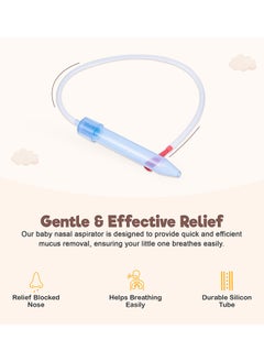 BAYBEE Nasal Aspirator For Infant Babies With 24 Replacement Filters, 100% Safe Clean Snot Sucker Baby Nose Cleaner For Toddlers 0 To 2 Years Blue  - Image 4