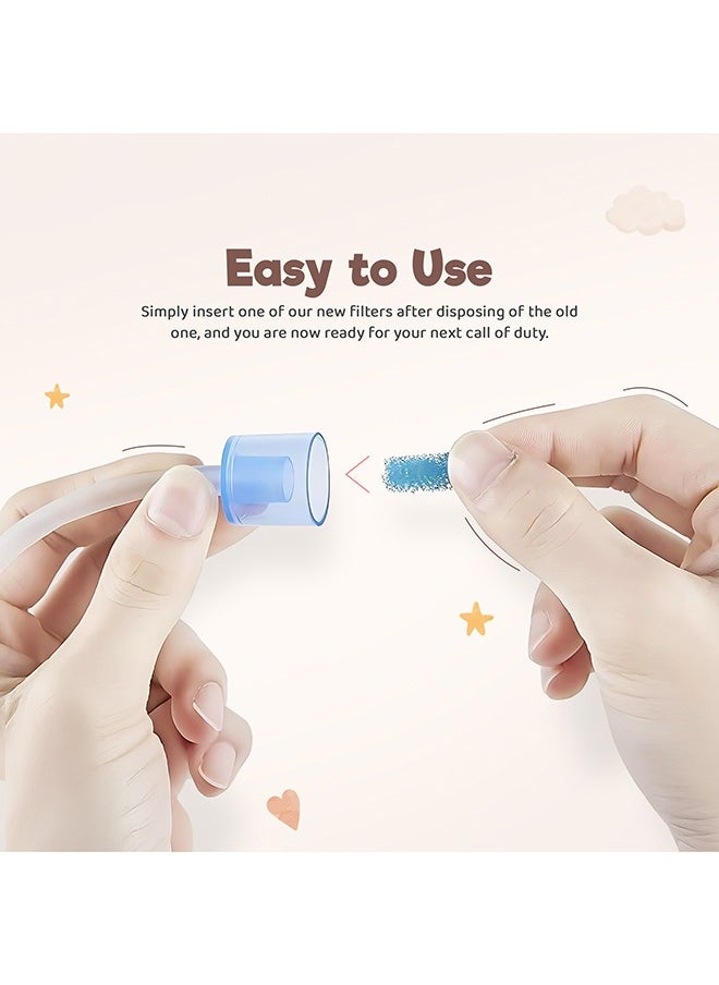BAYBEE - Nasal Aspirator For Infant Babies With 24 Replacement Filters, 100% Safe Clean Snot Sucker Baby Nose Cleaner For Toddlers 0 To 2 Years Blue - Image 1