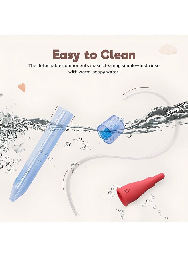 BAYBEE - Nasal Aspirator For Infant Babies With 24 Replacement Filters, 100% Safe Clean Snot Sucker Baby Nose Cleaner For Toddlers 0 To 2 Years Blue - Image 1