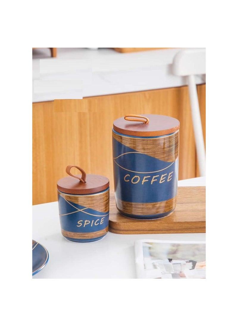 MARBLE Porcelain spice set, 11 pieces, blue marble metal, MF361-7 BLUE  - Image 4