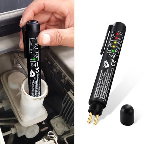 Lecctso Brake Fluid Tester, Auto Brake Diagnostic Testing Tool, Brake Fluid Liquid Testing Pen, Brake Fluid Detection Pen for Automobiles with 5 LED Indicators Compatible with DOT 3/4 /5 Brake Fluid Liquid - Image 1