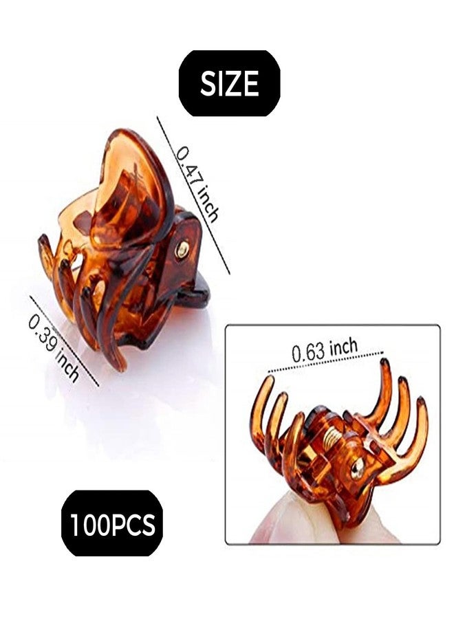 LINYUEARUI 100PCS Tiny Hair Clips for Girl,Mini Claw Clips for Women, 1cm Plastic Mini Claw Clips for Babies, Hair Accessories Non Slip Pins Hair Clamps,Designed for Thin Or Thick Hair,Good Gift(Coffee) - Image 2