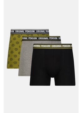Penguin Men 3 Pack Brand Logo Trunks, Multicolor  - Image 1