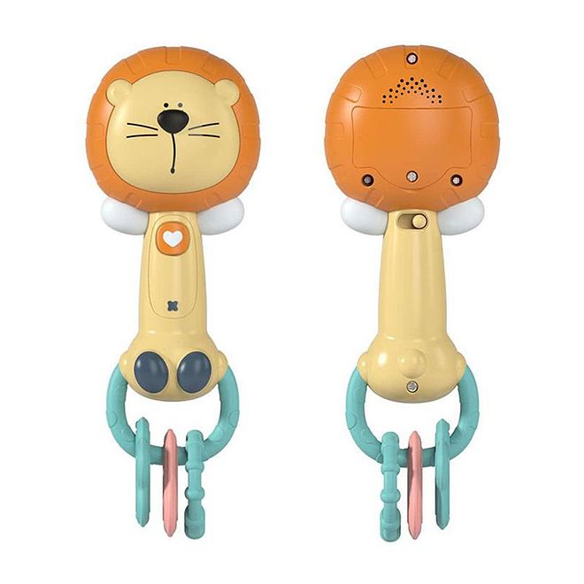 BAYBEE Eco-Friendly Musical Baby Rattle Toy , Non-Toxic, 0M , Multifunctional with Soft Light & Music , L8 x B5 x H17 cm - Image 4