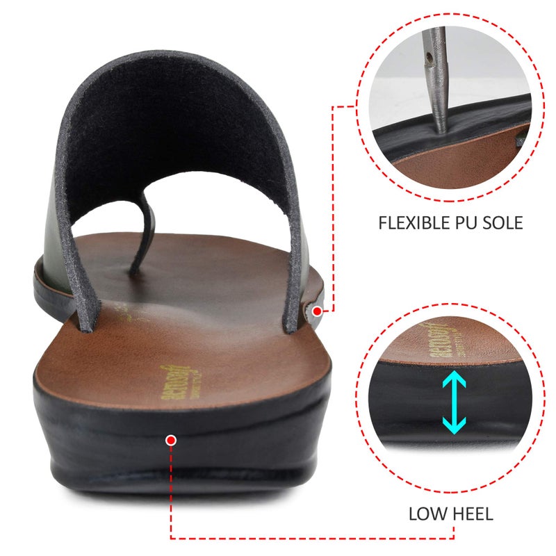 Aerosoft Daffodil Orthotic Comfortable Split-Toe Flat Slide Casual Summer Vacation Essentials Arch Support Flip Flop Sandals for Women (US 8, Daffodil Green) - Image 4