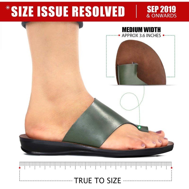 Aerosoft Daffodil Orthotic Comfortable Split-Toe Flat Slide Casual Summer Vacation Essentials Arch Support Flip Flop Sandals for Women (US 8, Daffodil Green) - Image 5