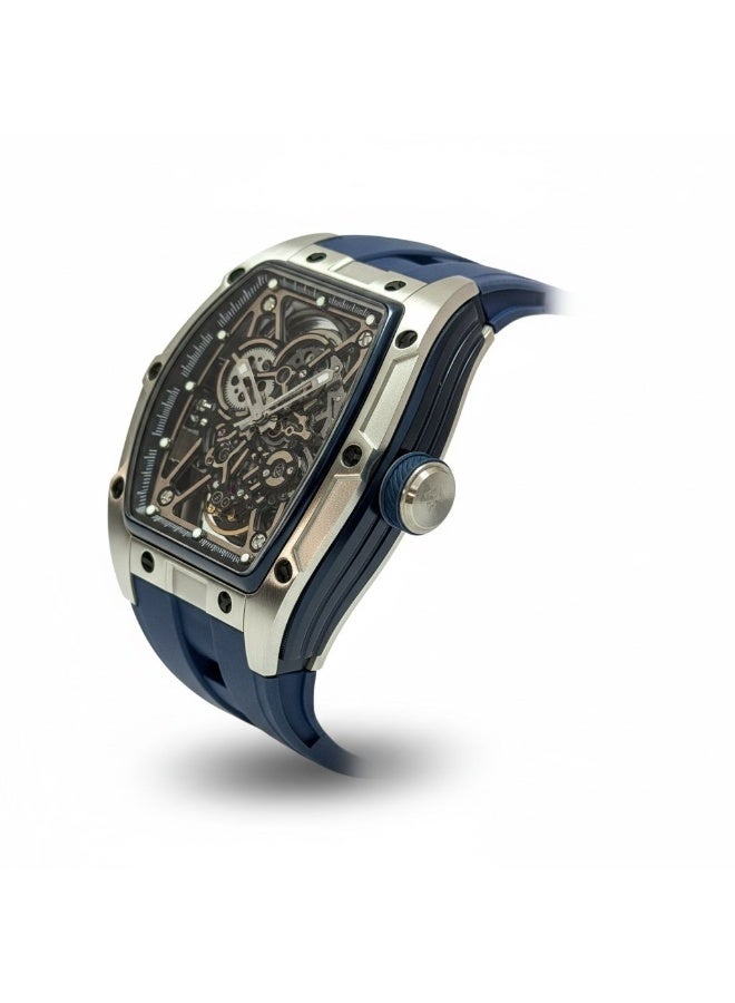 TOMRICH Phantom Skeleton Automatic Watch for Men – Luxury Open Skeleton Dial, Blue Silicone Strap, Stainless Steel Case, 30M Water Resistant - Image 2