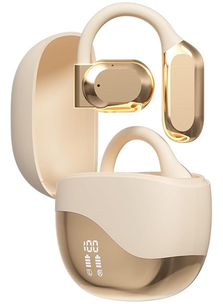 Open Ear Earbuds Wireless Bluetooth Headphones Air Conduction Sports Headsets with LED Digital Display Charging Case IPX7 Waterproof Touch Type-C Charging Stereo Clear Call - Image 1