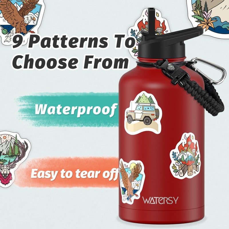 WATERSY 64oz Insulated Water Bottle (Cold for 48 Hrs),BPA Free&Leak Proof,Half Gallon Stainless Steel Water Flask,Water Jug with Straw Spout Lids for Gym,Hiking,Camping,Red - Image 4