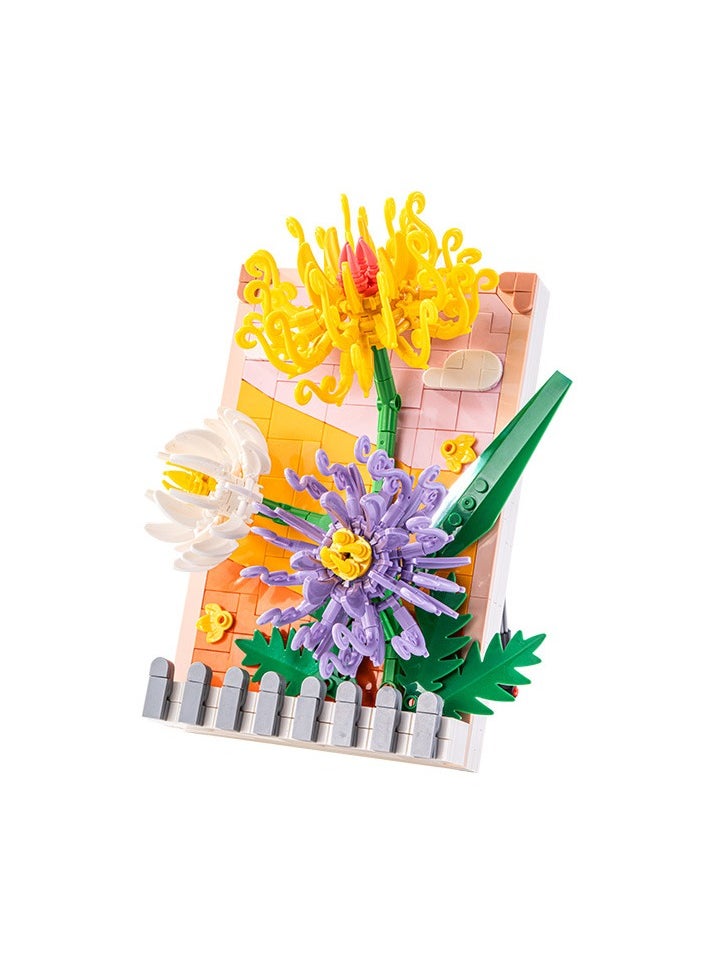 FLOWER Chrysanthemum photo frame mural building blocks 493PCS  - Image 1