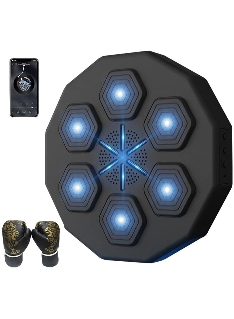 DubaiGallery Wall Mounted USB Charging Intelligent Music Boxing Machine With LED Electronic Intelligent Boxing Training Device, Home Fitness Fun Gift, Wall Mounted Boxing Mat (Color : Boxing Machine+Black - Image 1