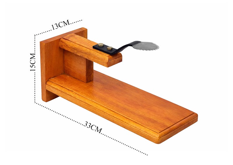MEXZA™ Wooden Table Top Coconut Scraper Kerala Chirava Grater Thengai Thuruvi (M) - Image 2