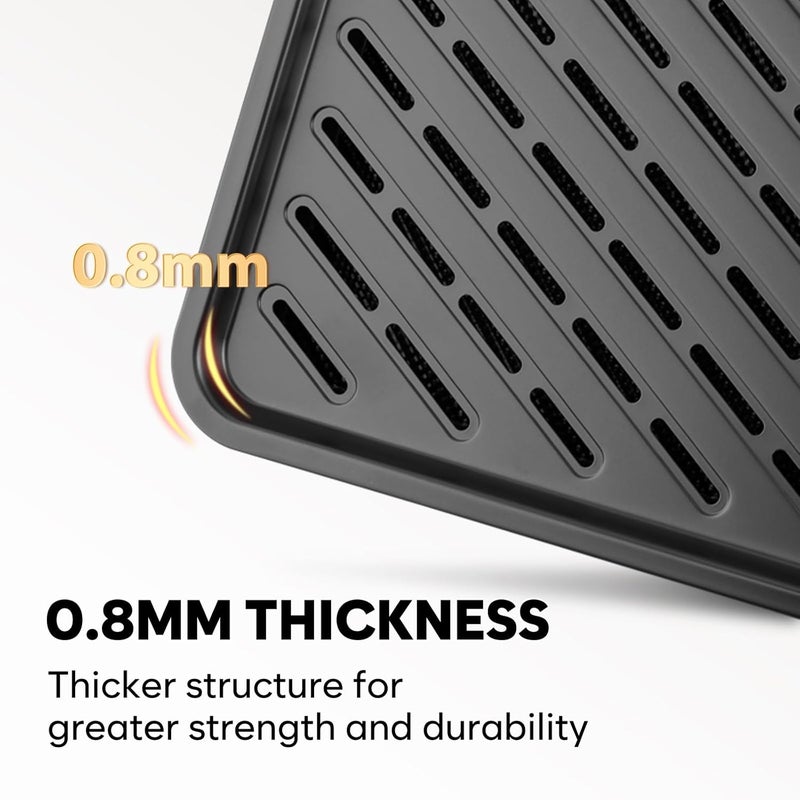 Fire More 2 Pack Half Sheet Pan with Cooling Rack 17.5” x 13”, Cookie Sheets for Baking 0.8mm Thick Non Stick Baking Sheets for Oven Heavy Duty Baking Trays with Diamond Texture - Image 2