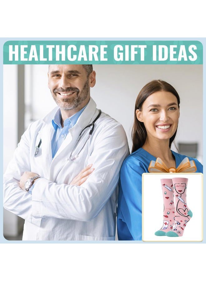 Happy Pop Women's Novelty Medical Crew Socks Funny Nurse Meds Cotton Socks 2 Pack with Gift Box - Image 5
