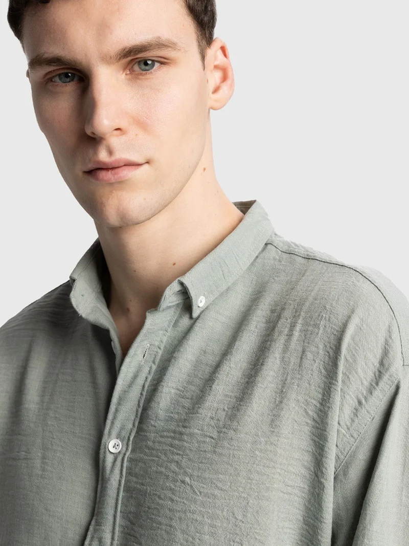 Giesto GIESTO Oversized Button-Up Long Sleeve Shirt