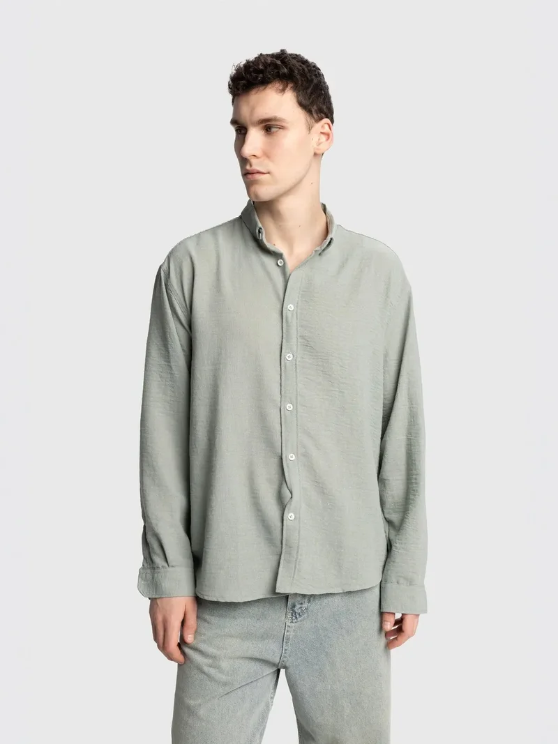 Giesto GIESTO Oversized Button-Up Long Sleeve Shirt