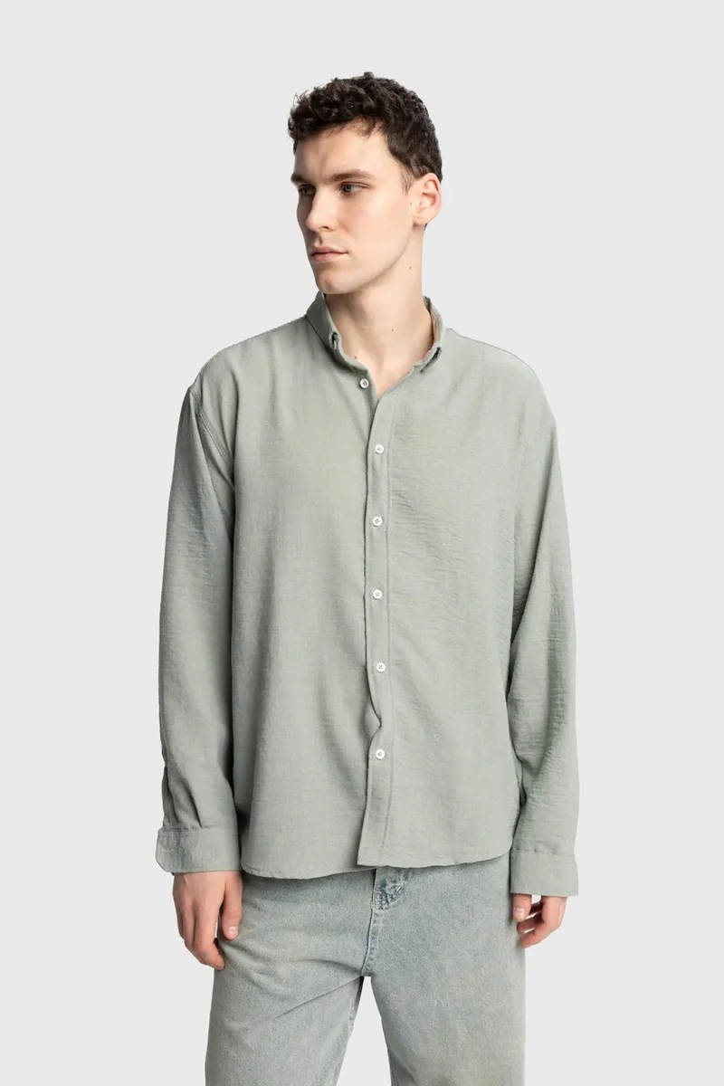GIESTO Oversized Button-Up Long Sleeve Shirt