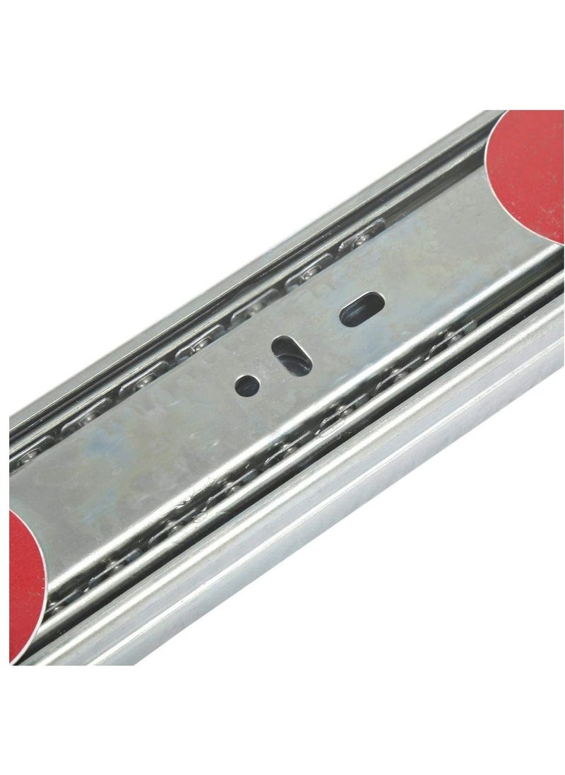 Robustline Side Mounted Full Extension Drawer Slides Set - Silver, 12 inch