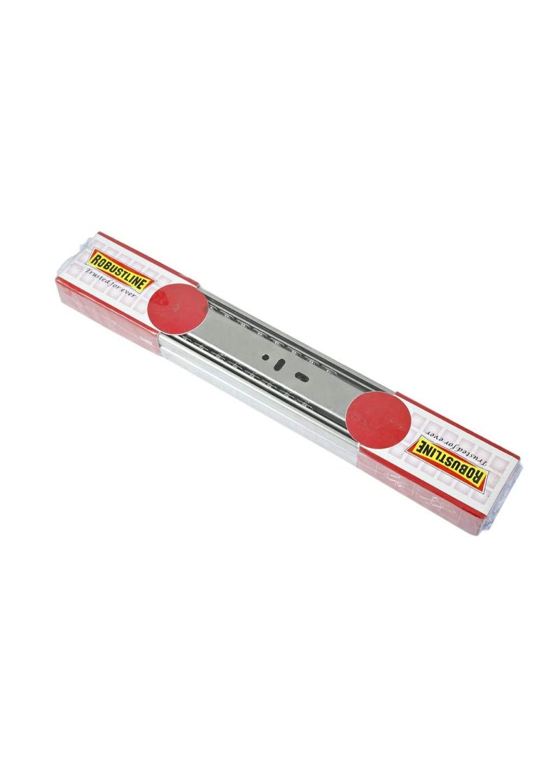 Robustline Side Mounted Full Extension Drawer Slides Set - Silver, 12 inch