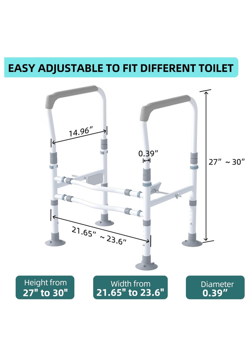 XiuWoo Toilet Safety Rails for Elderly, Sturdy and Adjustable Toilet Handles for Seniors and People with Limited Mobility, Safety Frame, Toilet Assistance  - Image 3